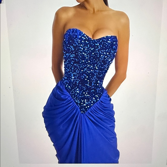 Fashion Nova Royal Blue Strapless Dress - Picture 3 of 3
